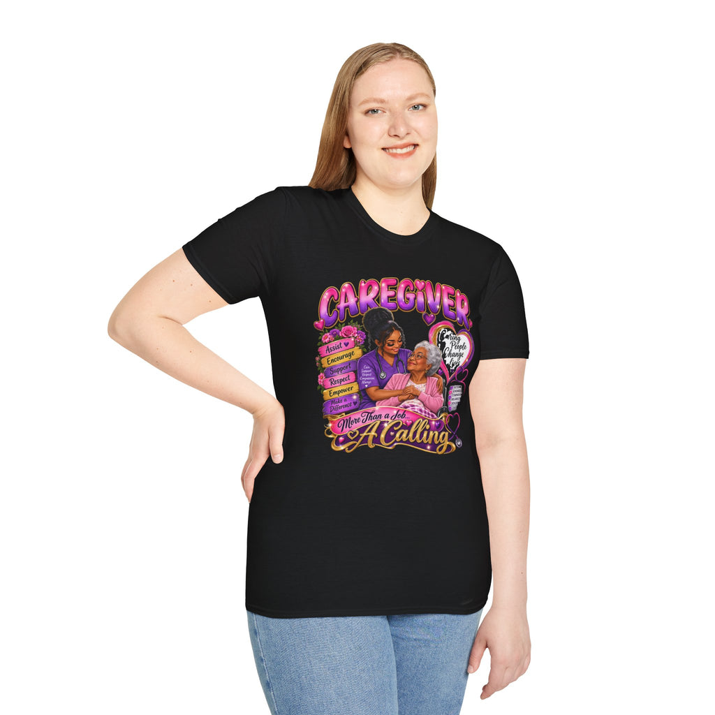 Caregiver T-Shirt — "Caregiving Is A Calling" Graphic Tee for Nurses & Family Caregivers