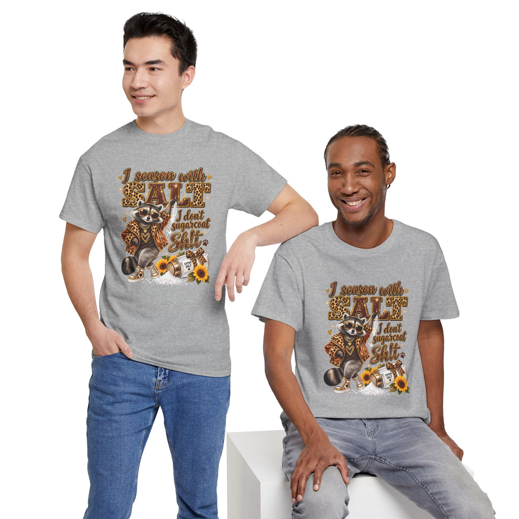 Raccoon with Grit Tee – “I Season with Grit, I Don’t Sugarcoat Shit” Graphic T‑Shirt