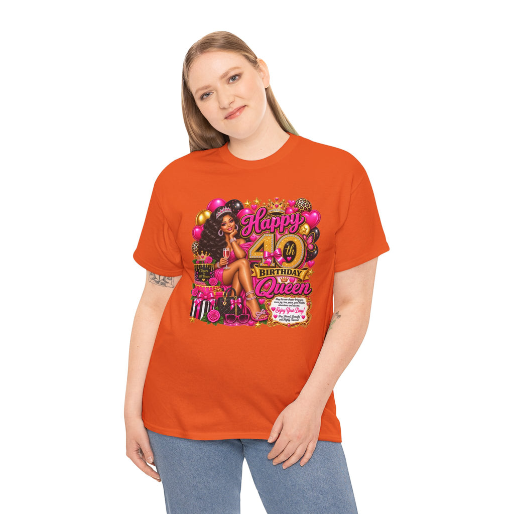 40th Birthday Queen T-Shirt — Happy 40th Birthday Celebration Tee