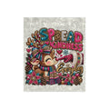 Crushed Velvet Blanket - 'Spread Kindness Everyday' Cozy Holiday Reindeer Throw