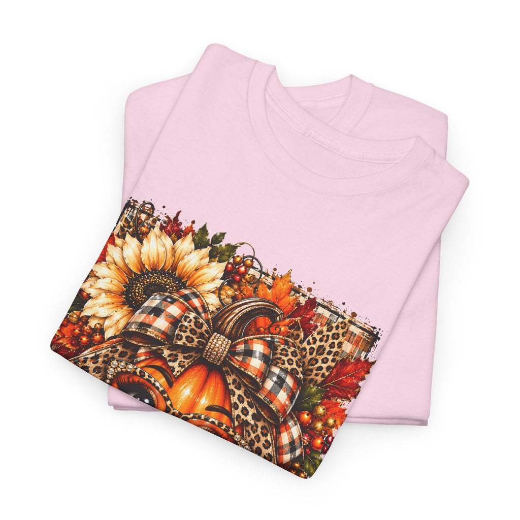 Autumn Pumpkin Face T-Shirt — Cute Fall Sunflower Graphic Tee