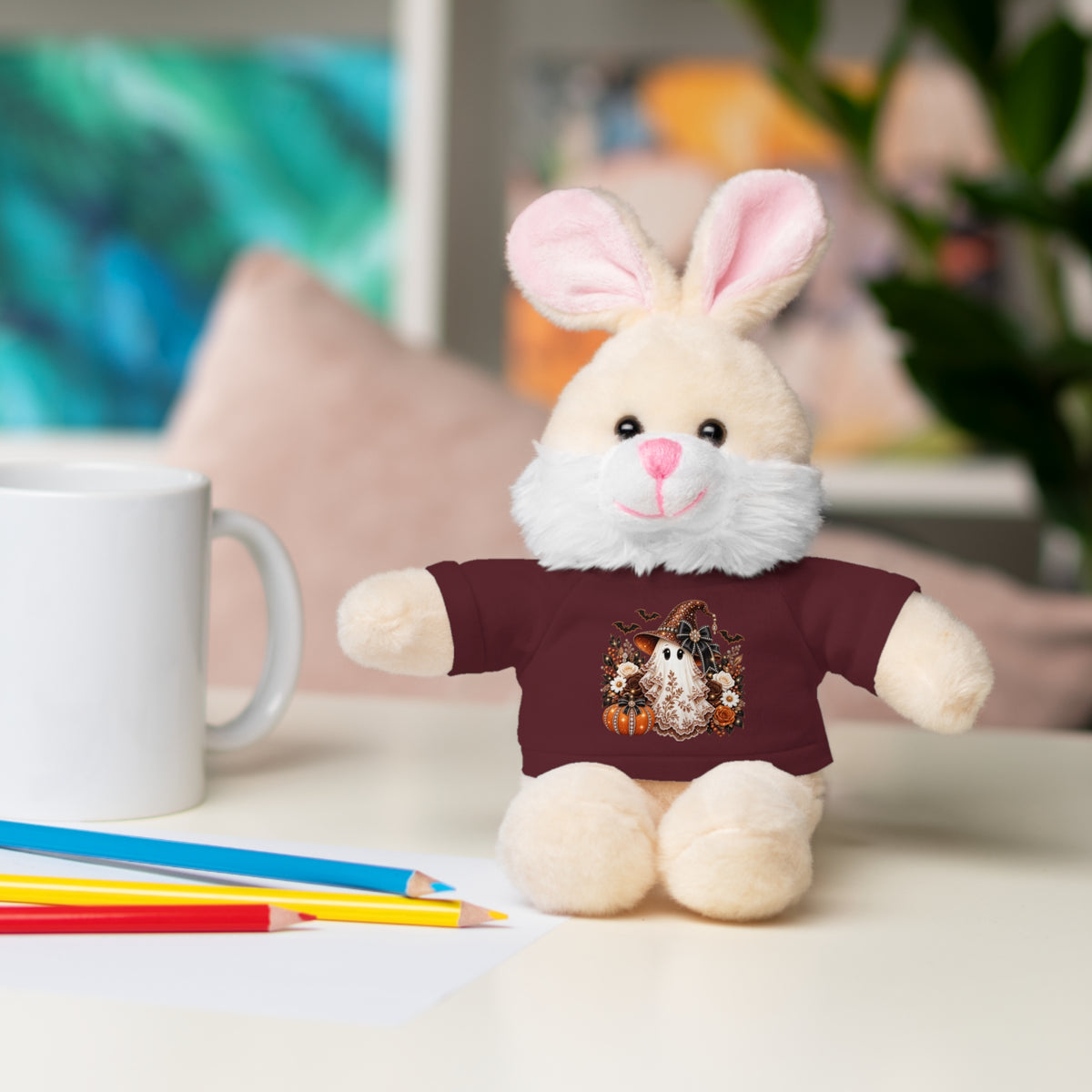 Autumn Owl Plush Bear with Pumpkin Tee