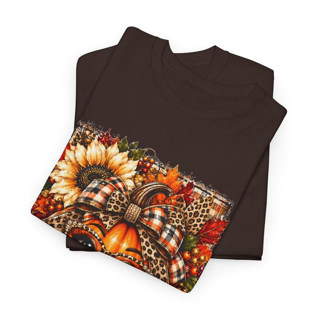 Autumn Pumpkin Face T-Shirt — Cute Fall Sunflower Graphic Tee