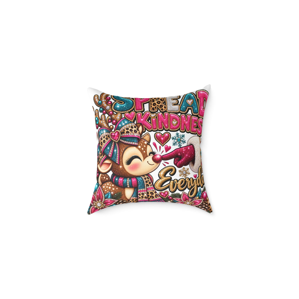 Spread Kindness Reindeer Pillow