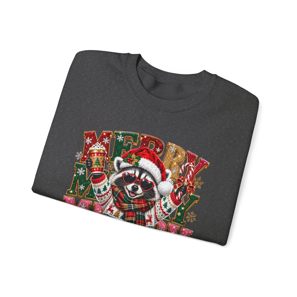 Christmas Raccoon "Merry Merry Christmas" Sweatshirt
