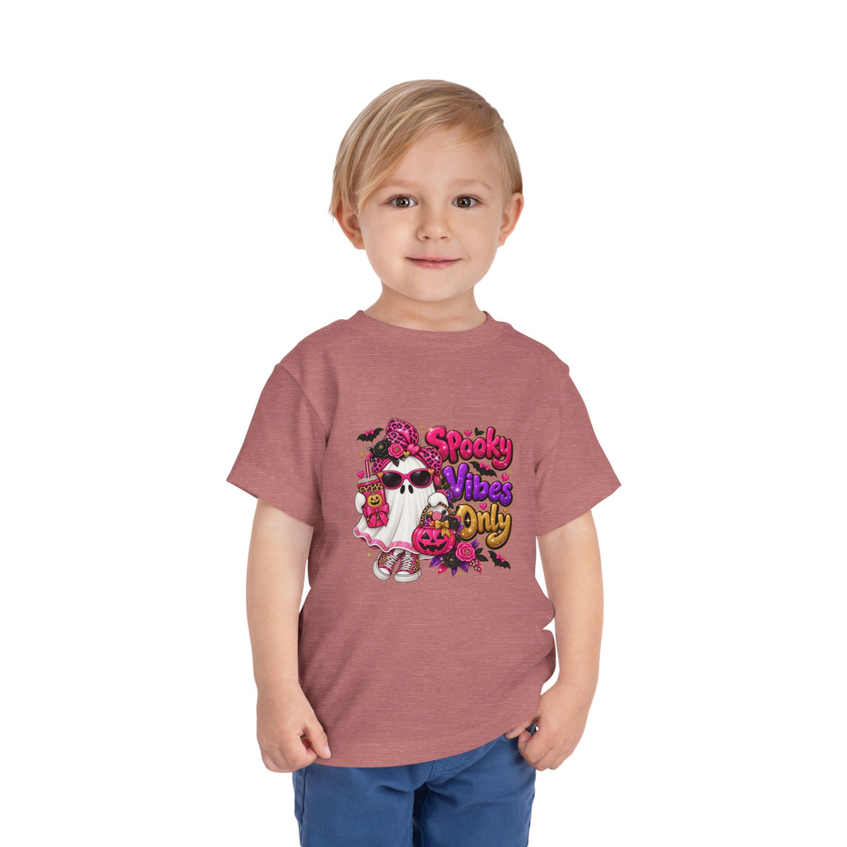 Toddler Tee — "Spooky Vibes Only" Halloween Ghost Shirt