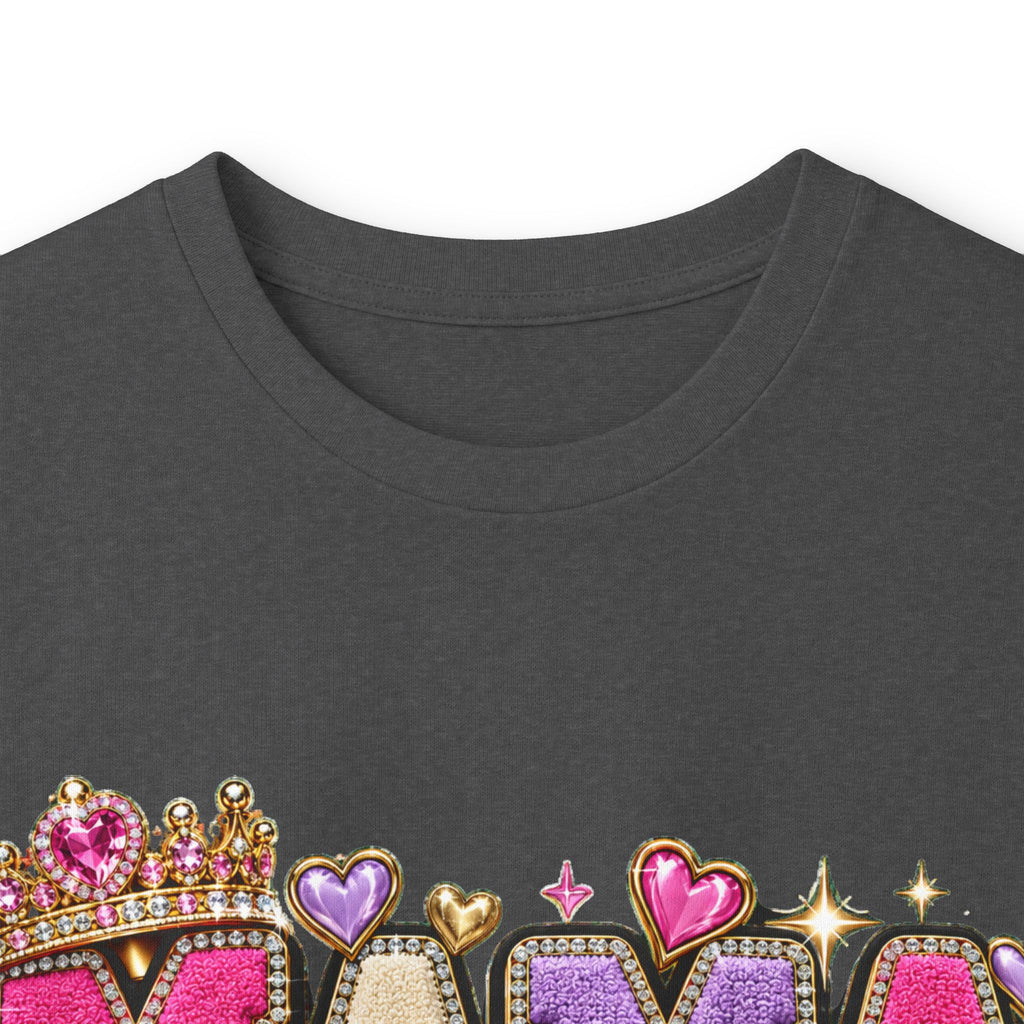 Mama Built Different Long Sleeve Tee — Pink Crowned Mom Graphic Shirt