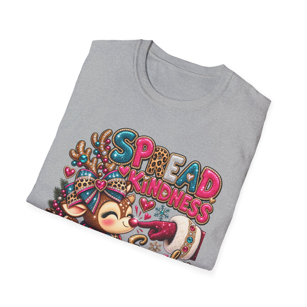 Spread Kindness Everyday T-Shirt — Cute Reindeer Holiday Graphic Tee