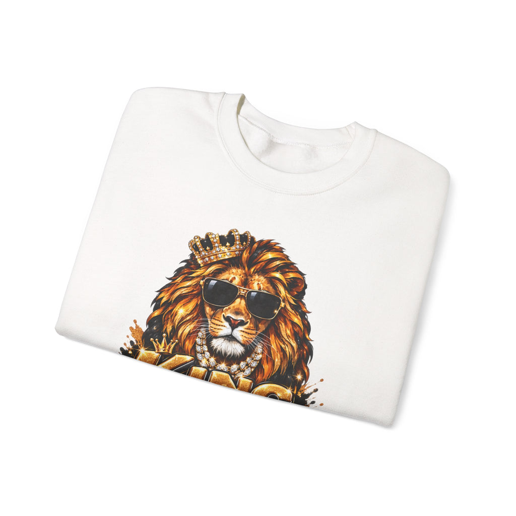 King With a Purpose Lion Sweatshirt — Inspirational Graphic Crewneck