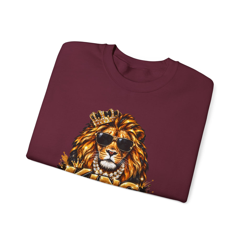 King With a Purpose Lion Sweatshirt — Inspirational Graphic Crewneck