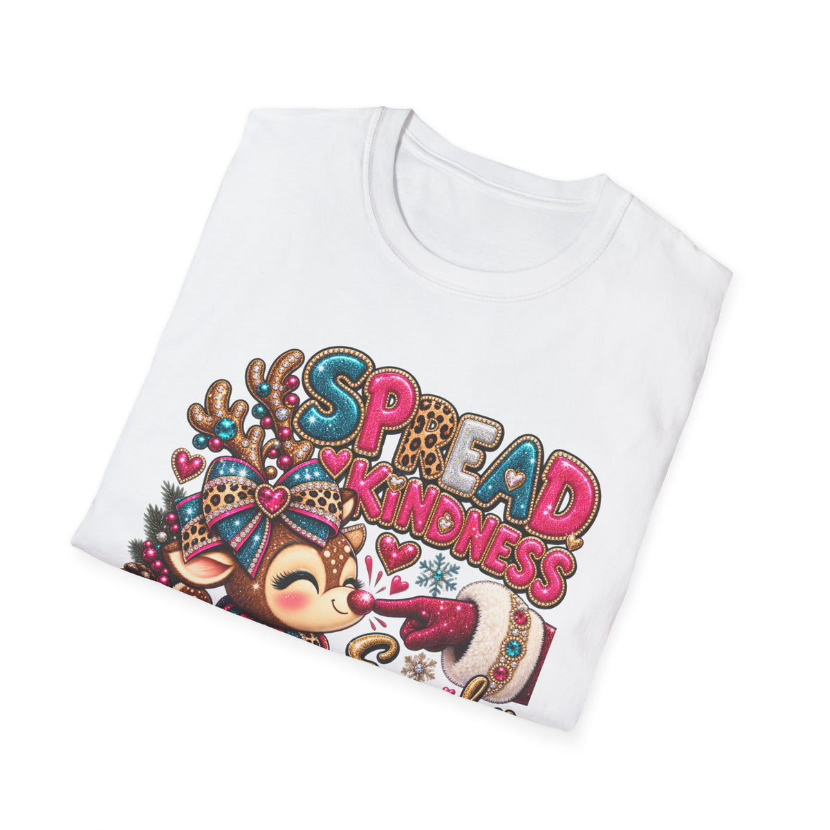 Spread Kindness Everyday T-Shirt — Cute Reindeer Holiday Graphic Tee