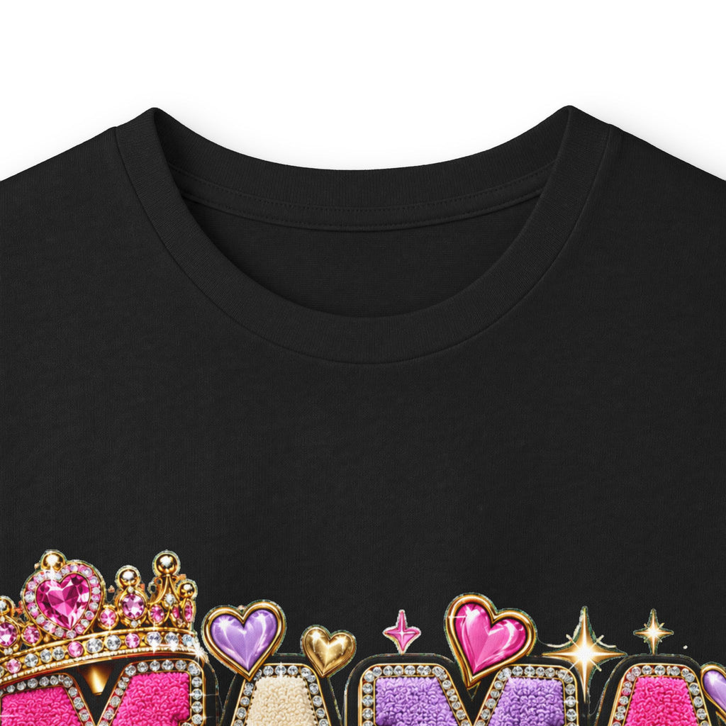 Mama Built Different Long Sleeve Tee — Pink Crowned Mom Graphic Shirt