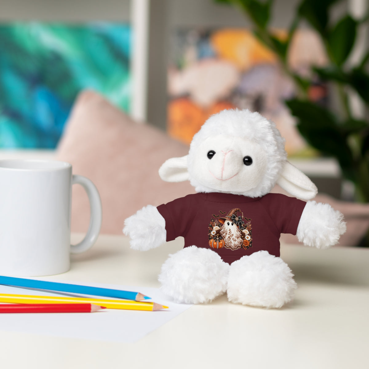 Autumn Owl Plush Bear with Pumpkin Tee
