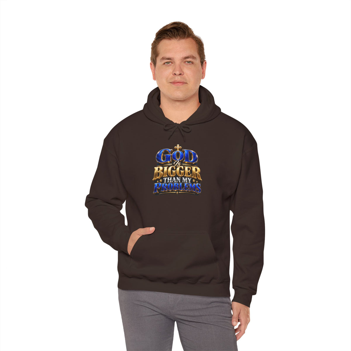 Hoodie — "God's Bigger Than My Problems" Inspirational Christian Pullover