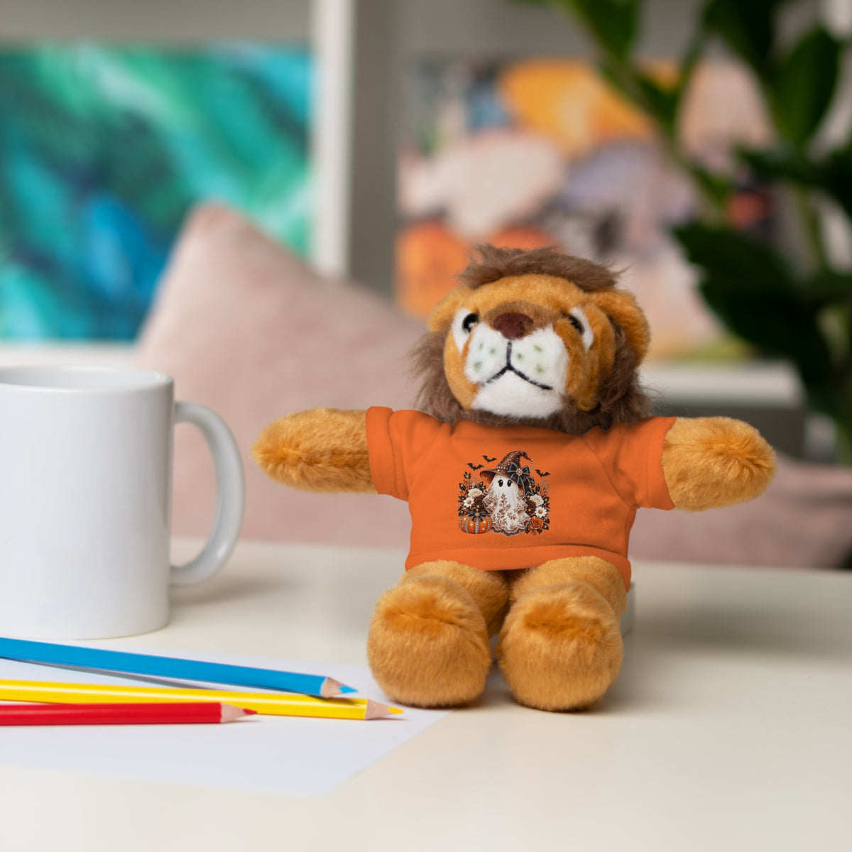 Autumn Owl Plush Bear with Pumpkin Tee