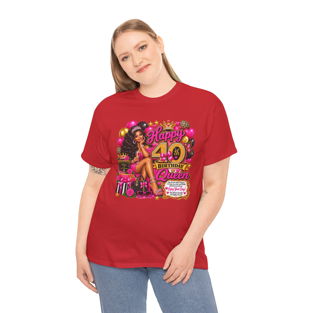 40th Birthday Queen T-Shirt — Happy 40th Birthday Celebration Tee