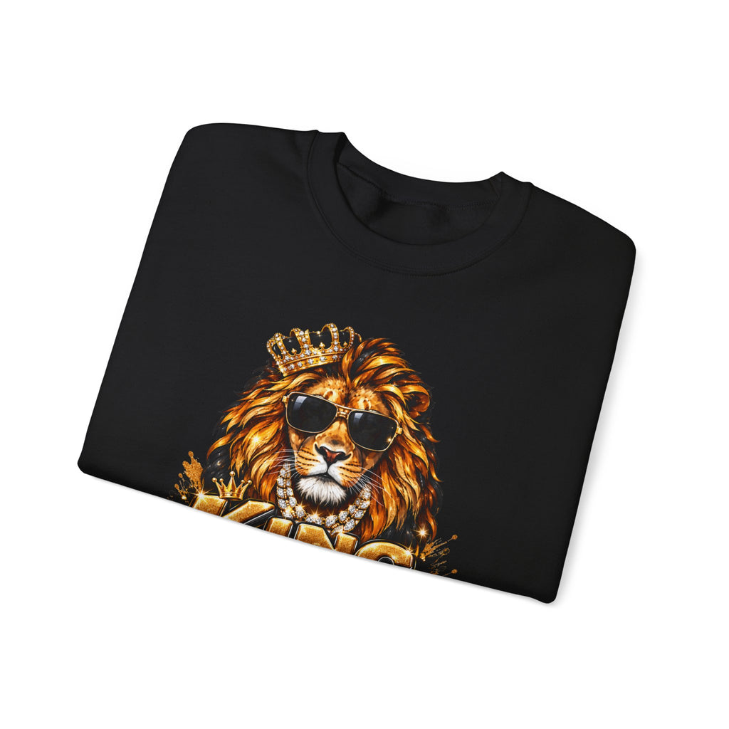 King With a Purpose Lion Sweatshirt — Inspirational Graphic Crewneck