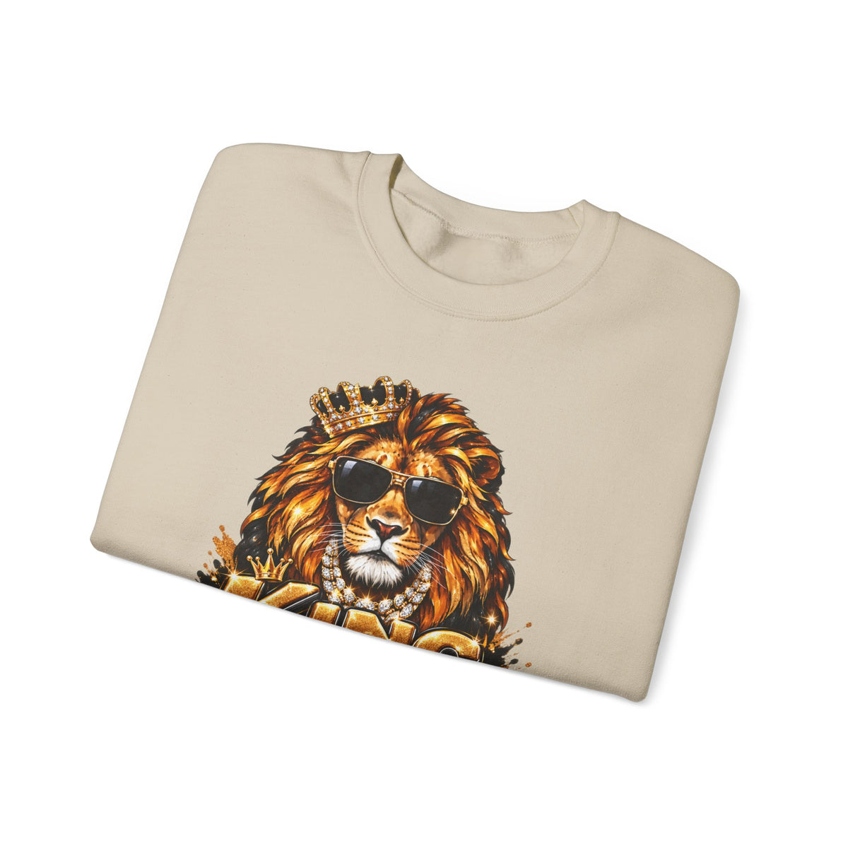 King With a Purpose Lion Sweatshirt — Inspirational Graphic Crewneck