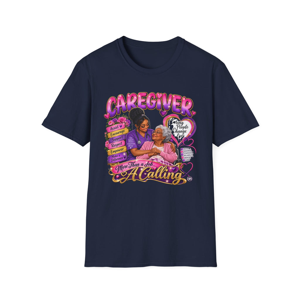 Caregiver T-Shirt — "Caregiving Is A Calling" Graphic Tee for Nurses & Family Caregivers