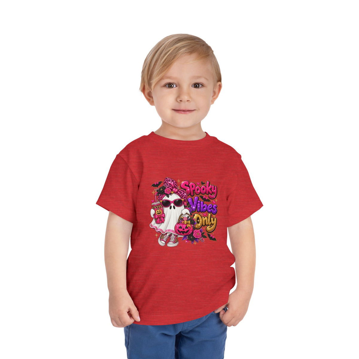 Toddler Tee — "Spooky Vibes Only" Halloween Ghost Shirt