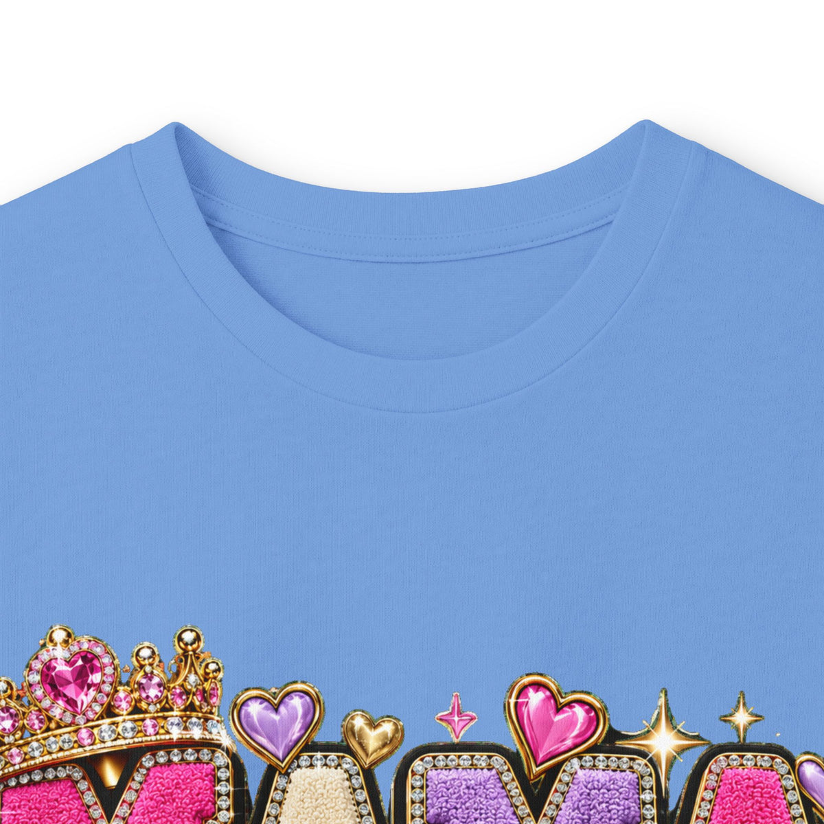 Mama Built Different Long Sleeve Tee — Pink Crowned Mom Graphic Shirt
