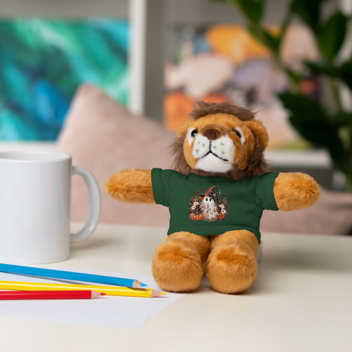 Autumn Owl Plush Bear with Pumpkin Tee