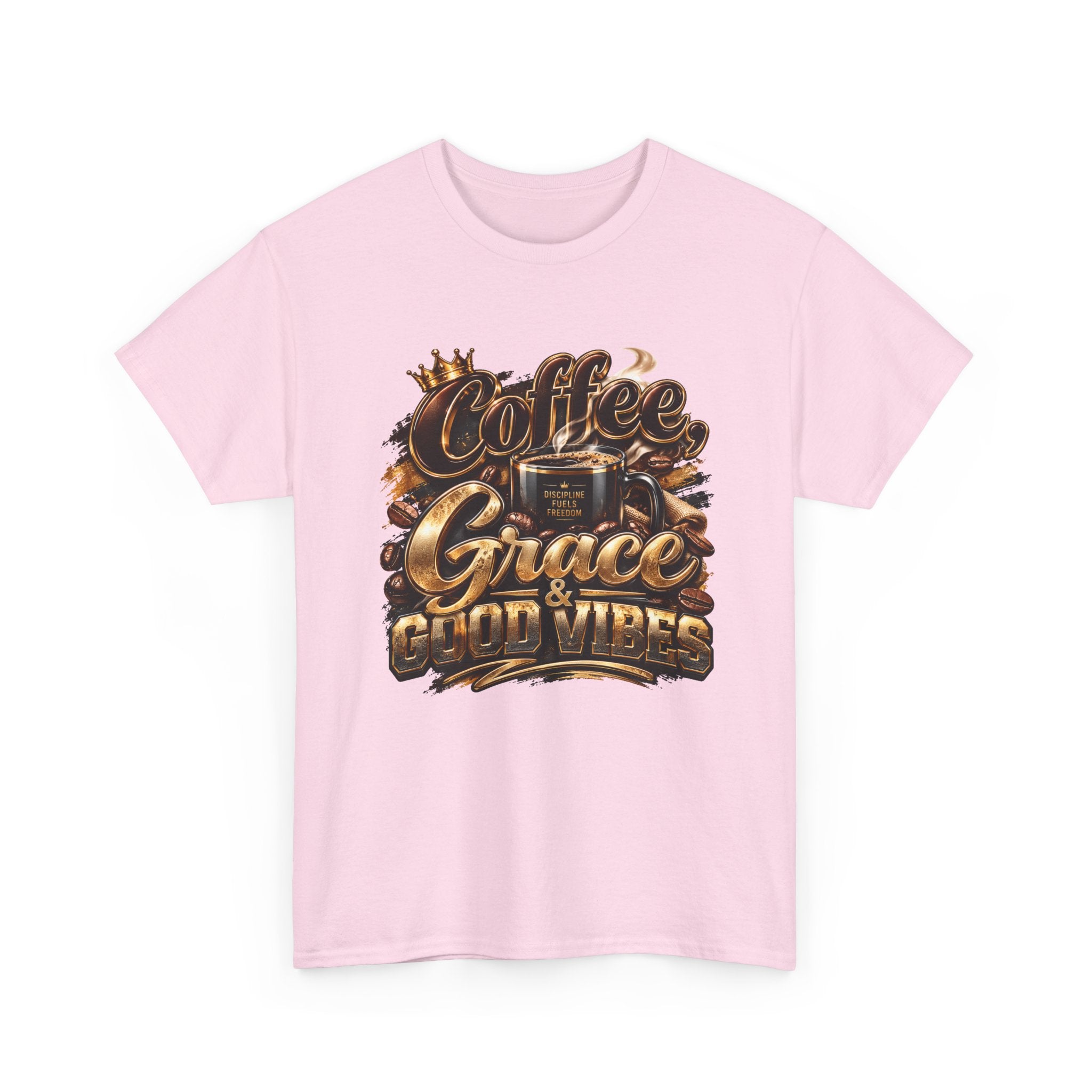 Coffee Grace & Good Vibes T-Shirt — Inspirational Christian Coffee Tee