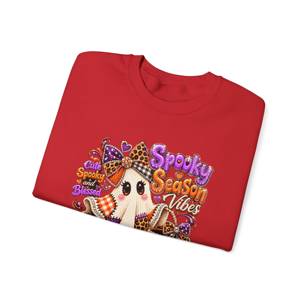 Spooky Season Ghost Sweatshirt – Cute Halloween Pumpkin Crewneck