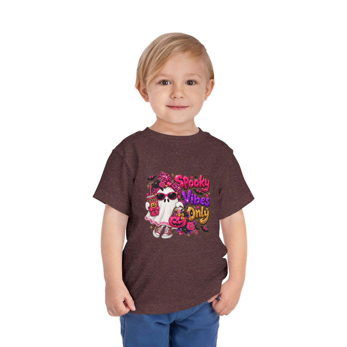 Toddler Tee — "Spooky Vibes Only" Halloween Ghost Shirt