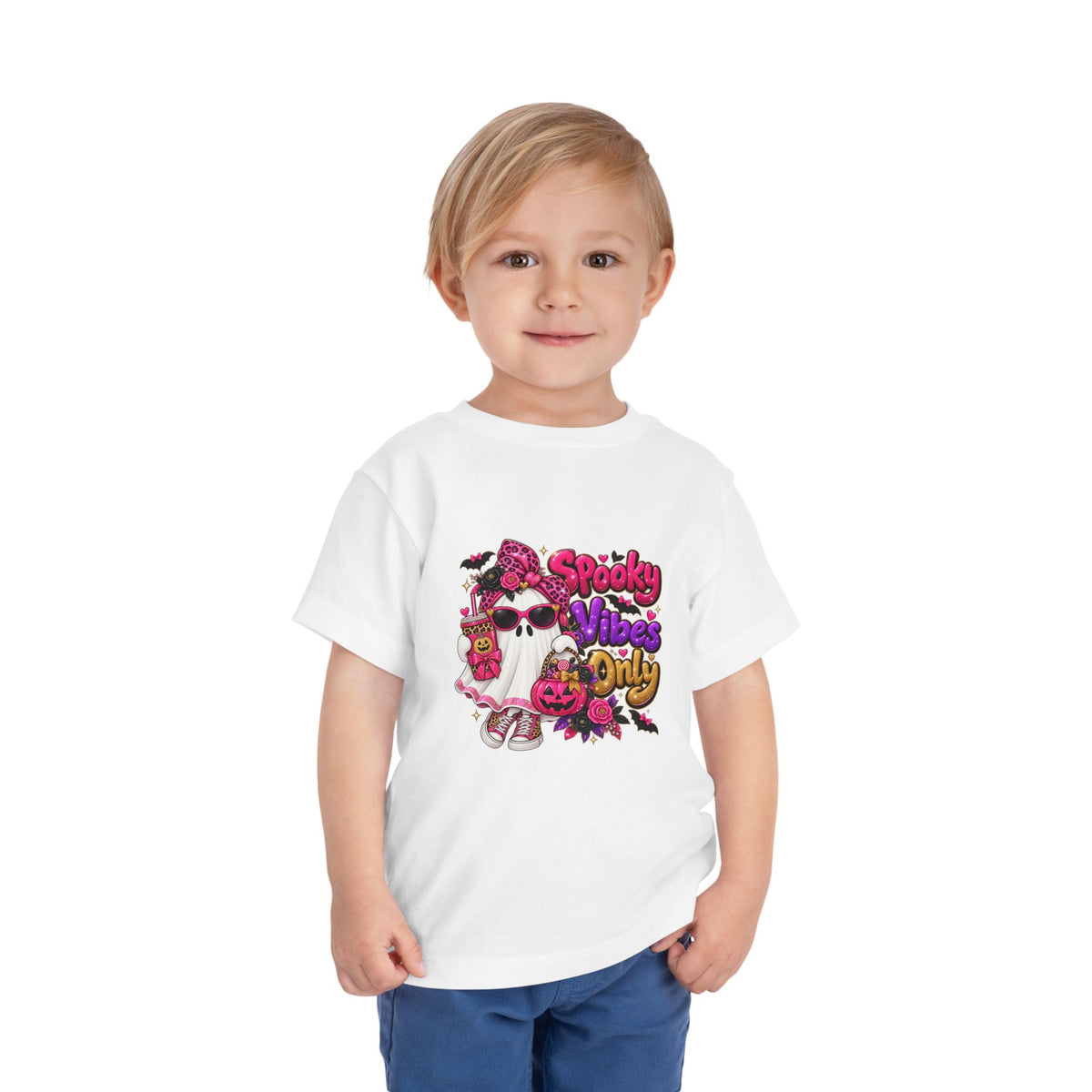 Toddler Tee — "Spooky Vibes Only" Halloween Ghost Shirt
