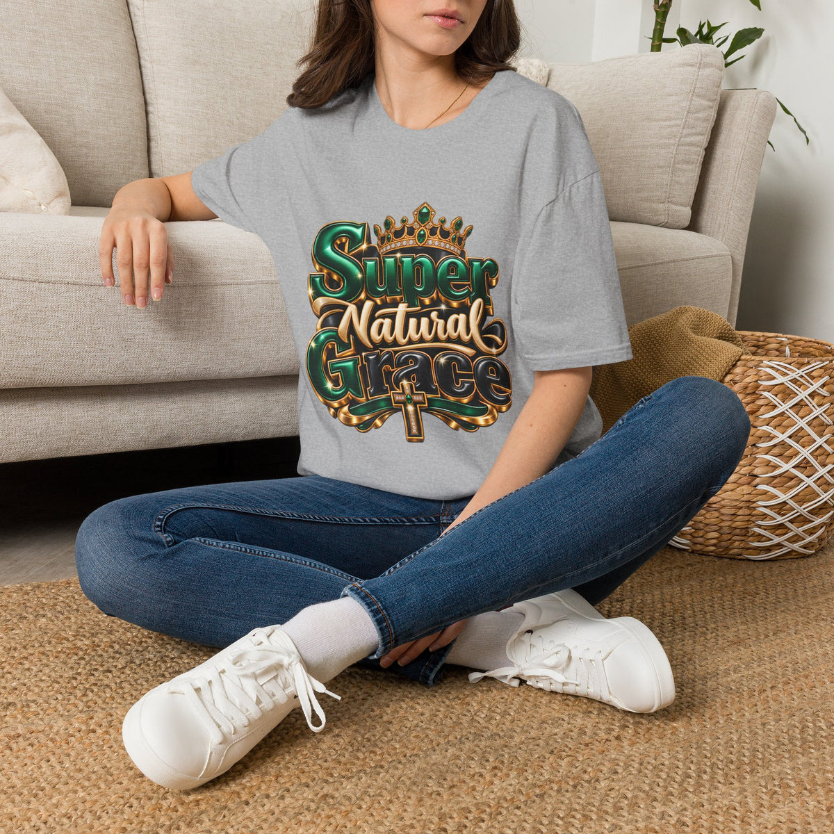 Super Natural Tee — Crowned "Super Natural" Graphic T-Shirt
