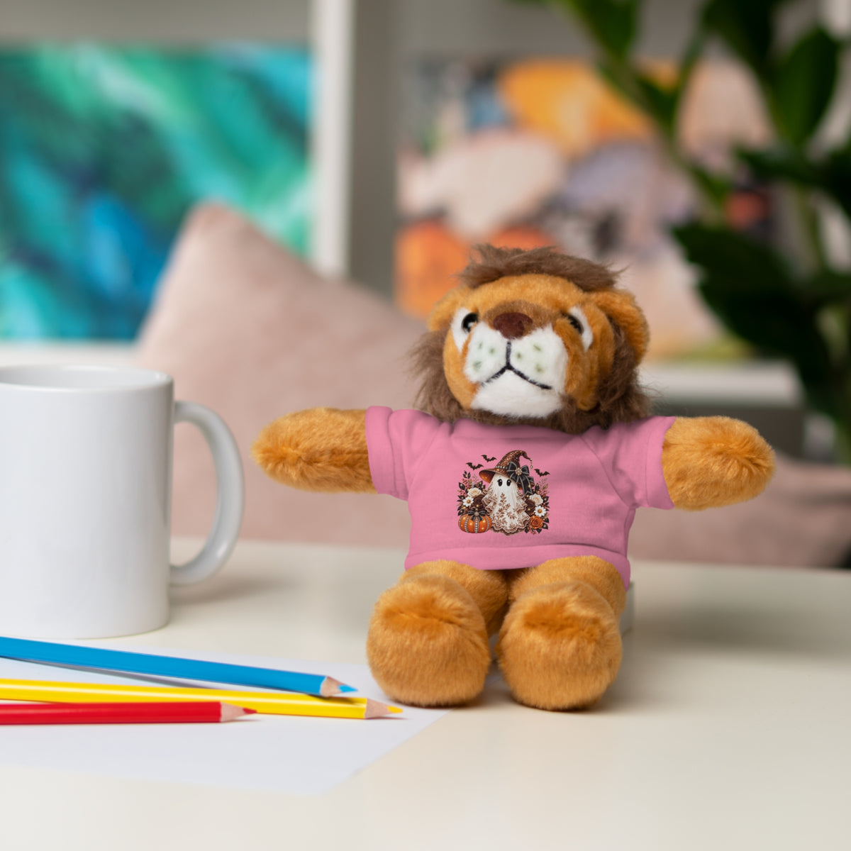 Autumn Owl Plush Bear with Pumpkin Tee