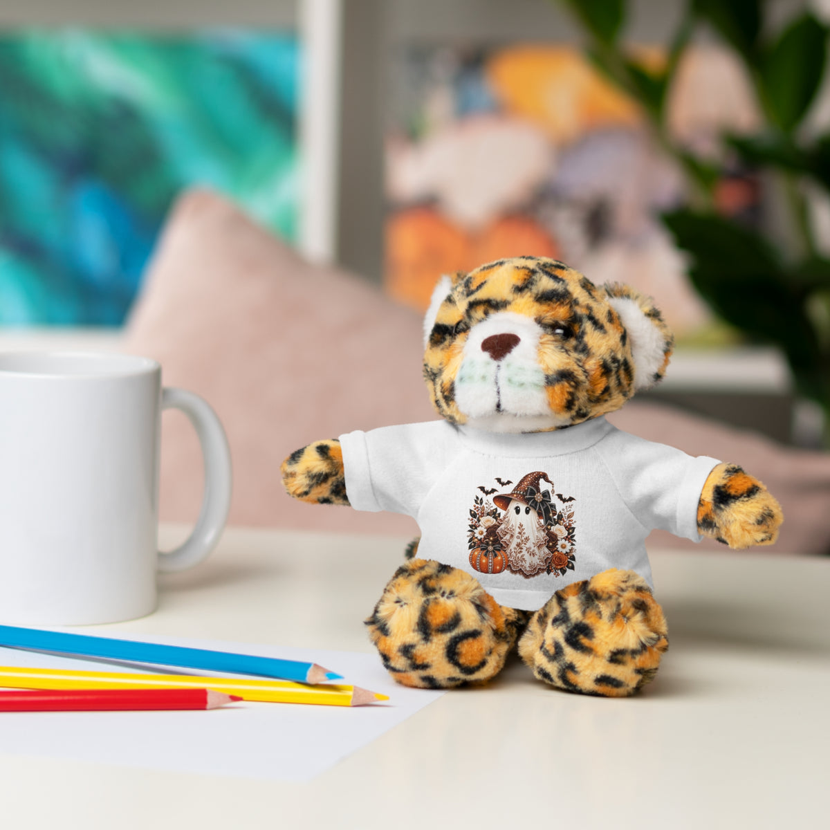 Autumn Owl Plush Bear with Pumpkin Tee