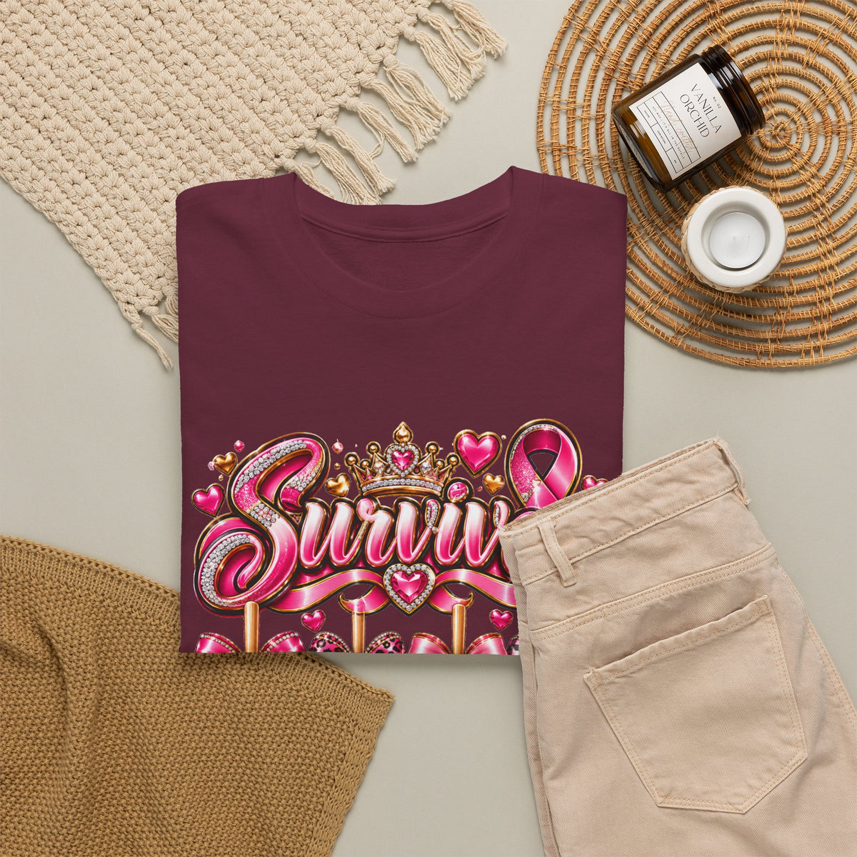 Survivor Pink Ribbon T-Shirt — Breast Cancer Awareness Survivor Tee