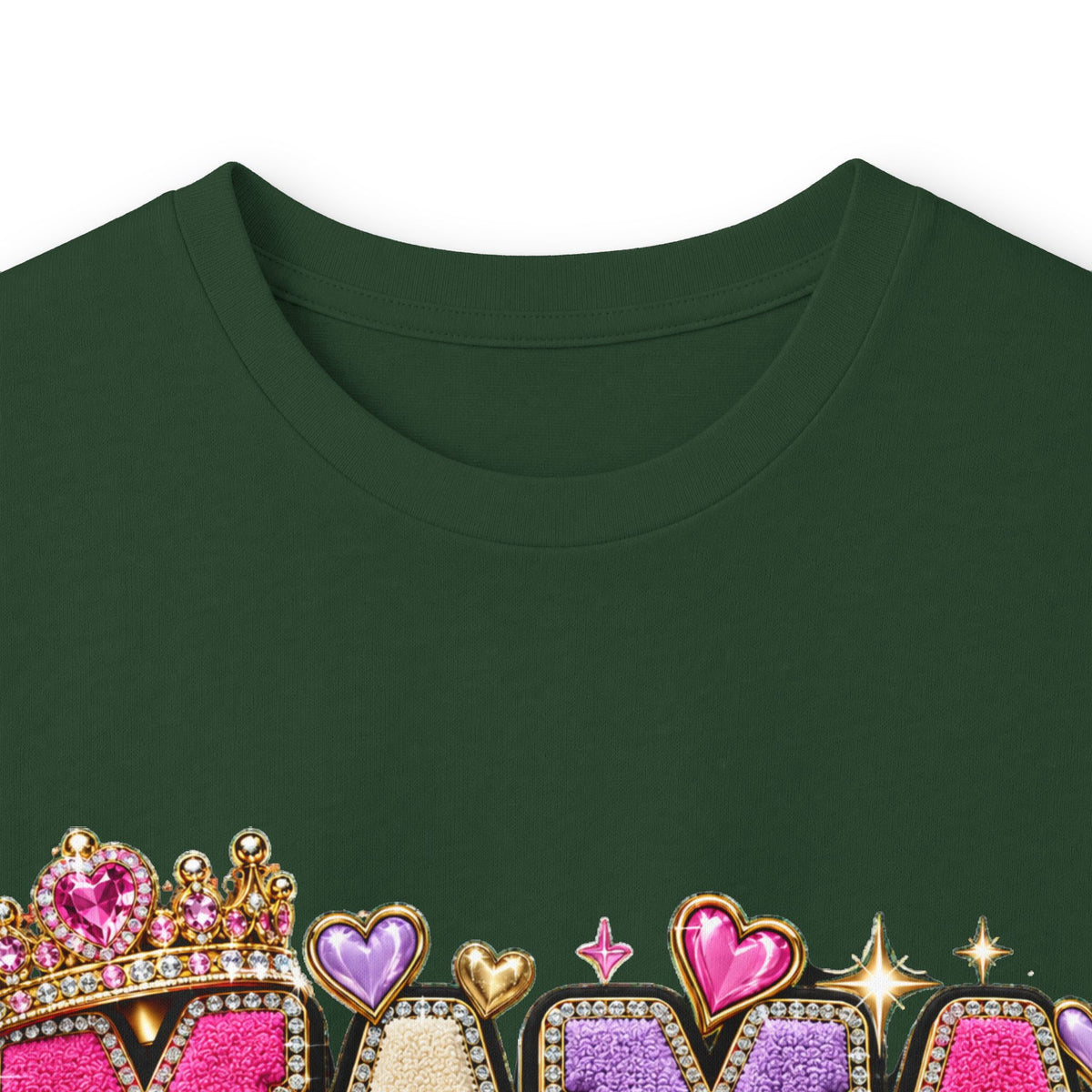 Mama Built Different Long Sleeve Tee — Pink Crowned Mom Graphic Shirt