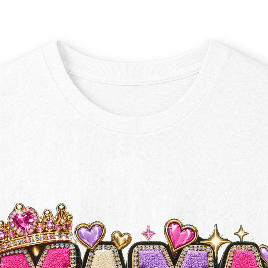 Mama Built Different Long Sleeve Tee — Pink Crowned Mom Graphic Shirt