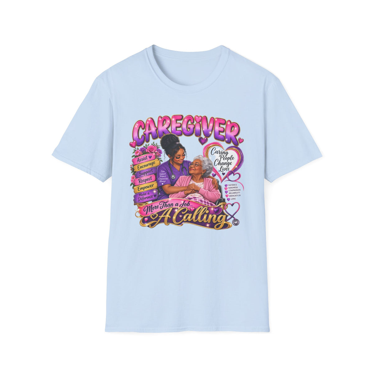 Caregiver T-Shirt — "Caregiving Is A Calling" Graphic Tee for Nurses & Family Caregivers