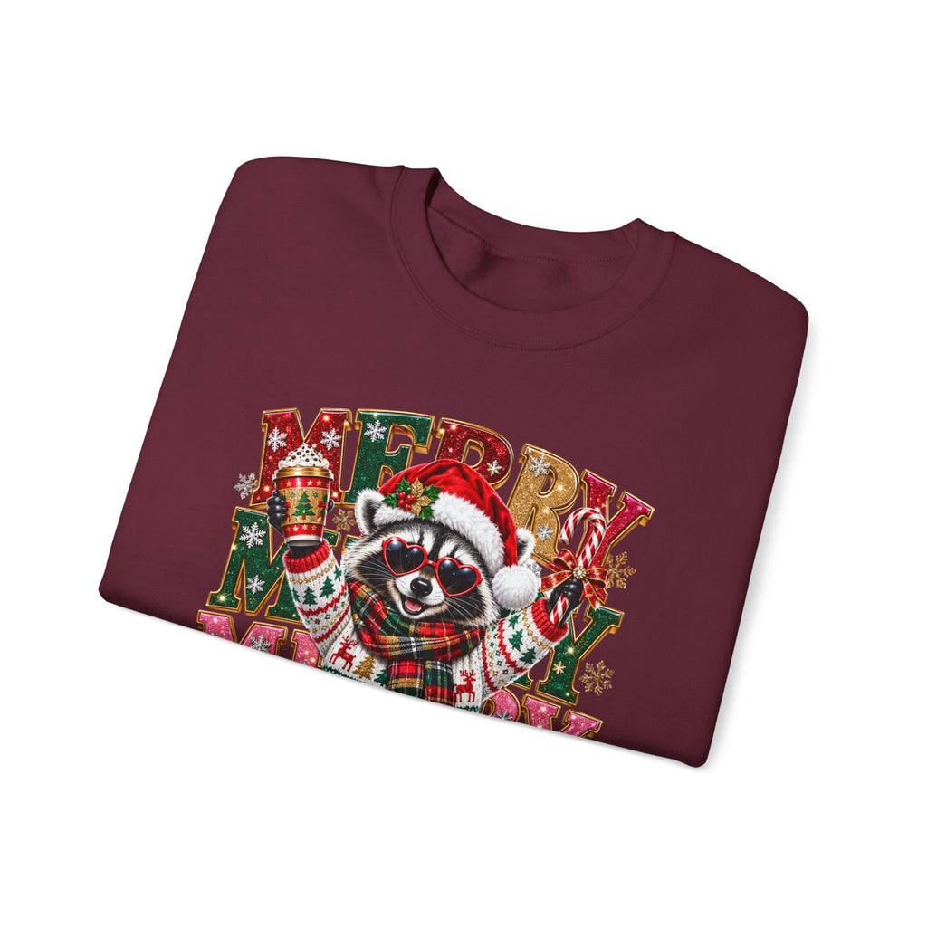 Christmas Raccoon "Merry Merry Christmas" Sweatshirt