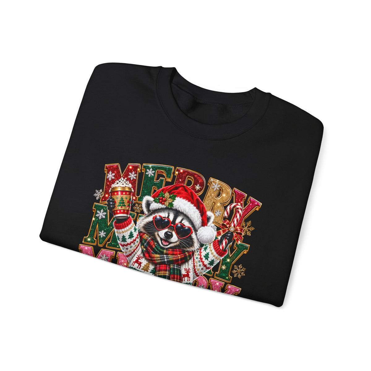 Christmas Raccoon "Merry Merry Christmas" Sweatshirt