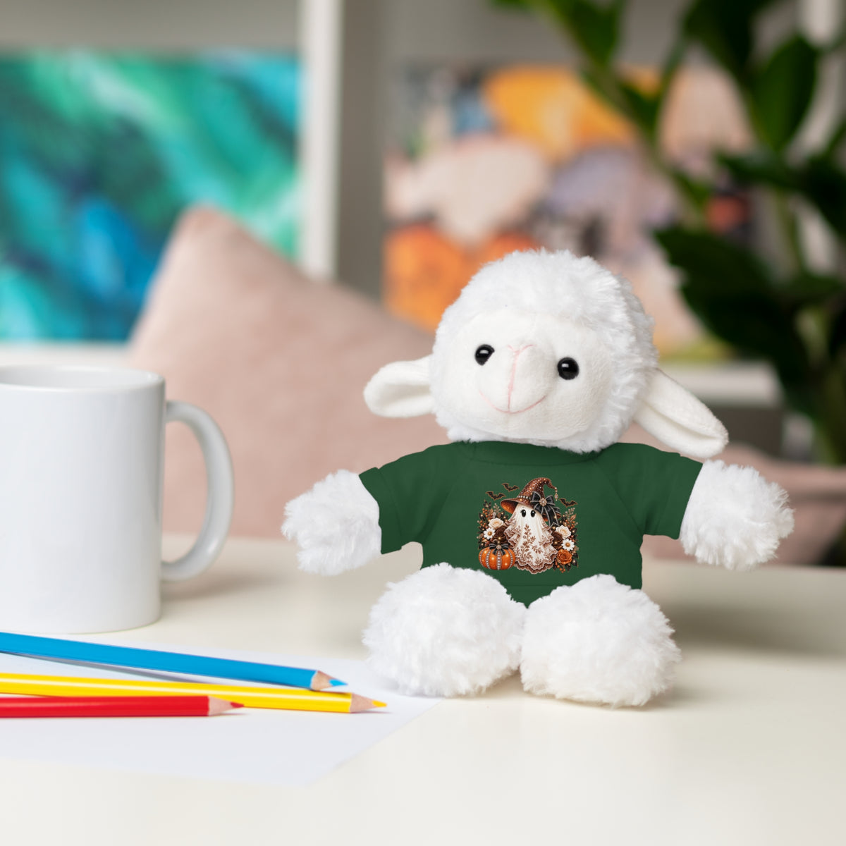 Autumn Owl Plush Bear with Pumpkin Tee