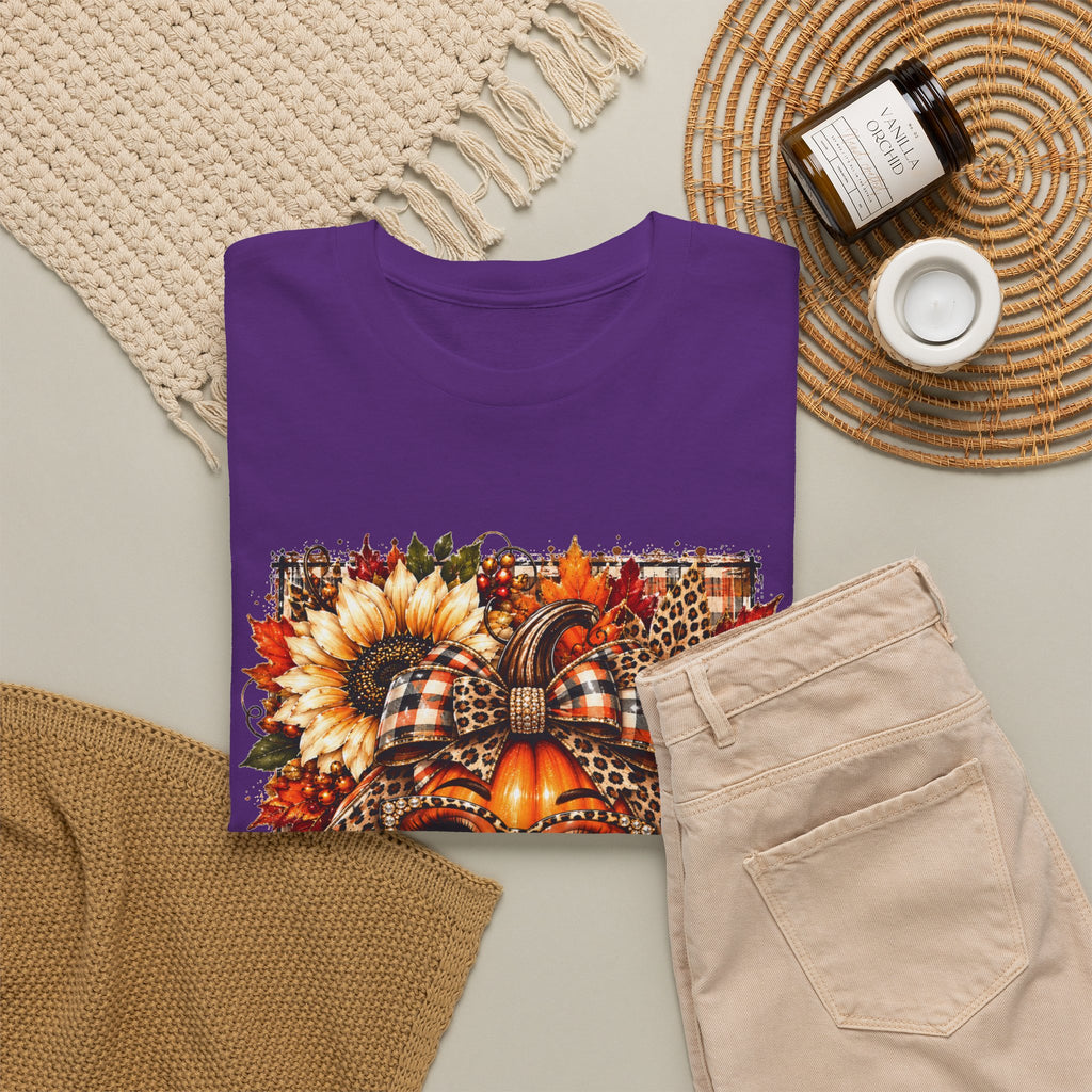 Autumn Pumpkin Face T-Shirt — Cute Fall Sunflower Graphic Tee
