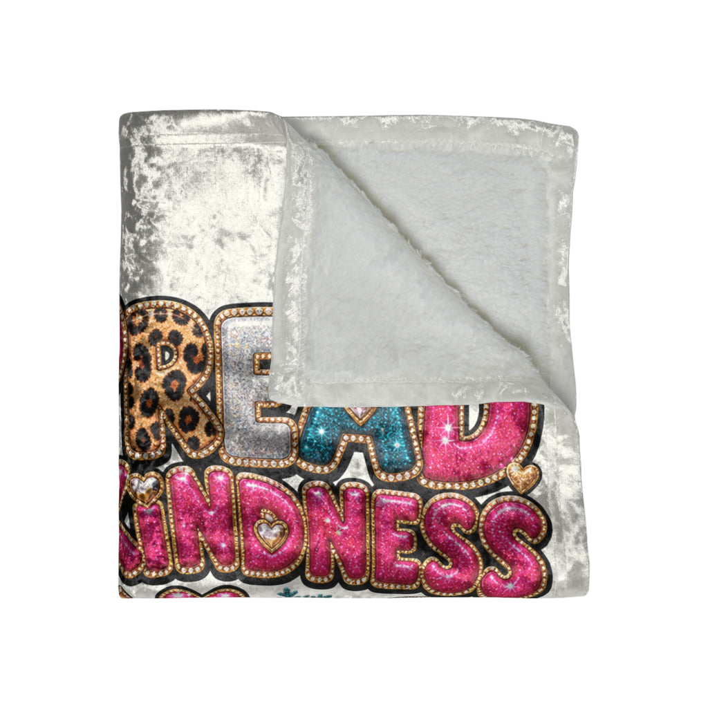 Crushed Velvet Blanket - 'Spread Kindness Everyday' Cozy Holiday Reindeer Throw