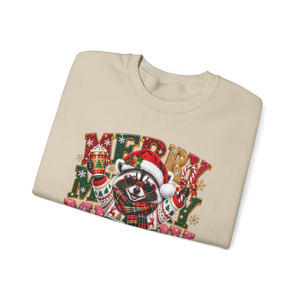 Christmas Raccoon "Merry Merry Christmas" Sweatshirt
