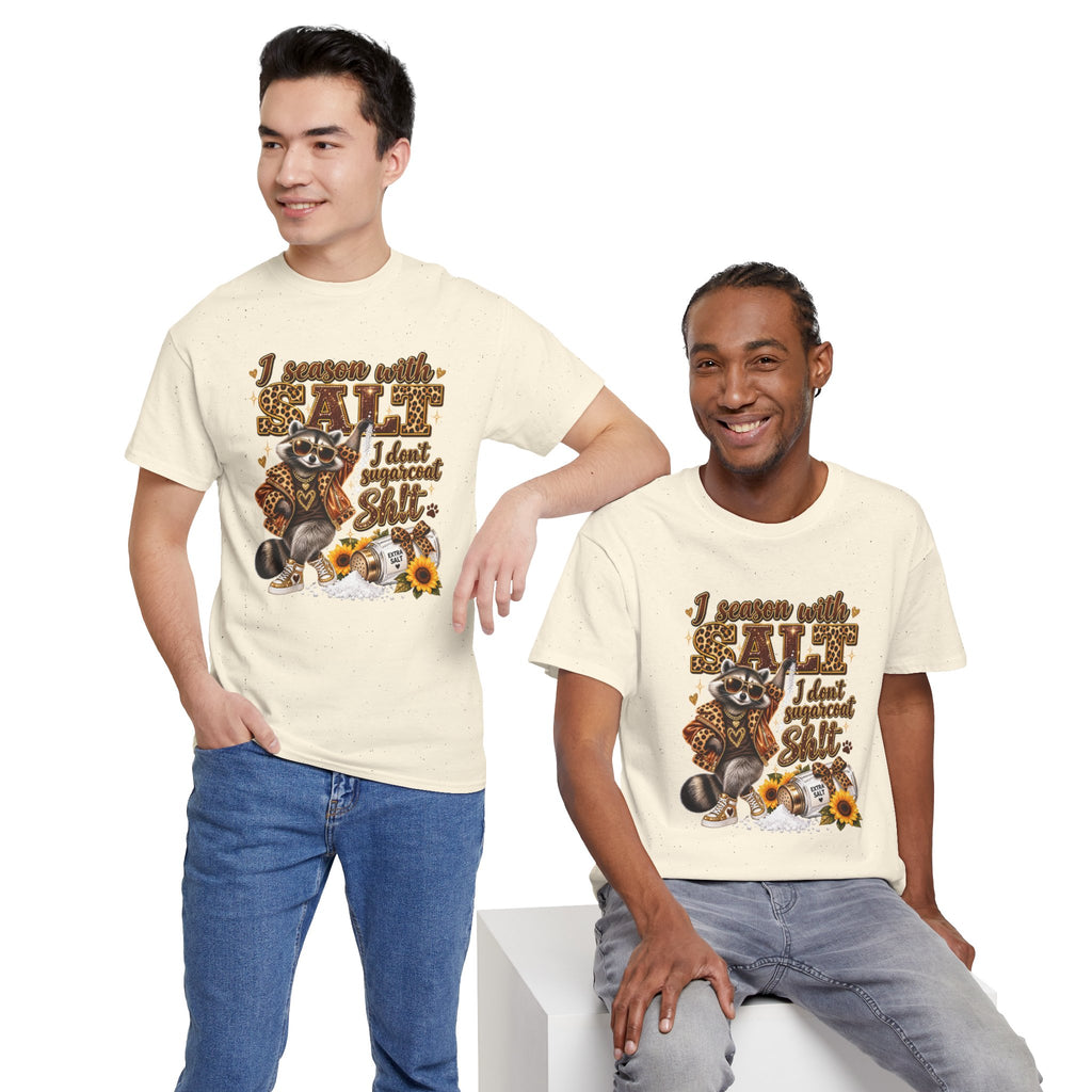 Raccoon with Grit Tee – “I Season with Grit, I Don’t Sugarcoat Shit” Graphic T‑Shirt
