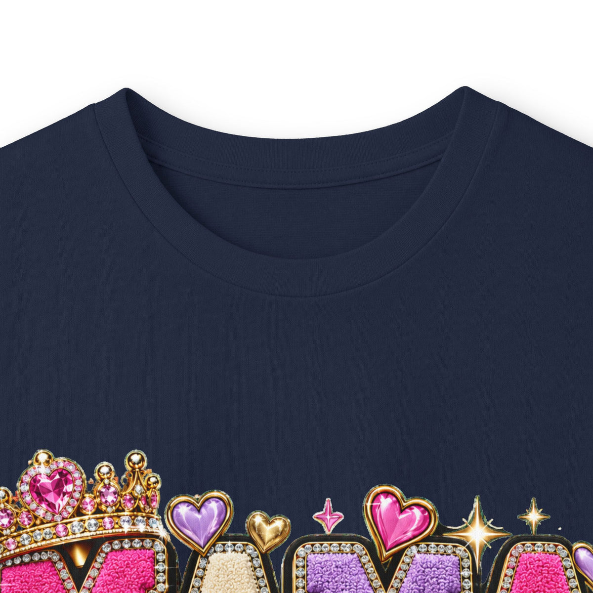 Mama Built Different Long Sleeve Tee — Pink Crowned Mom Graphic Shirt