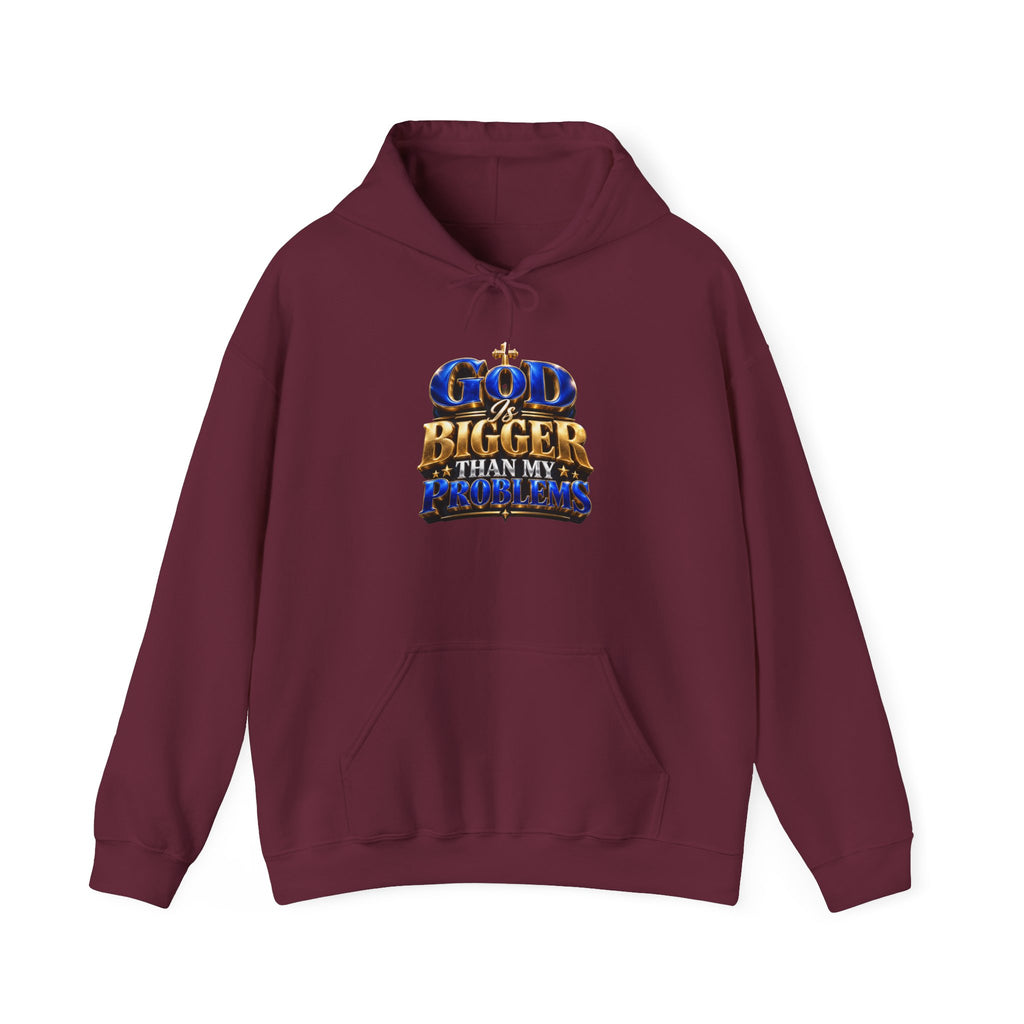 Hoodie — "God's Bigger Than My Problems" Inspirational Christian Pullover