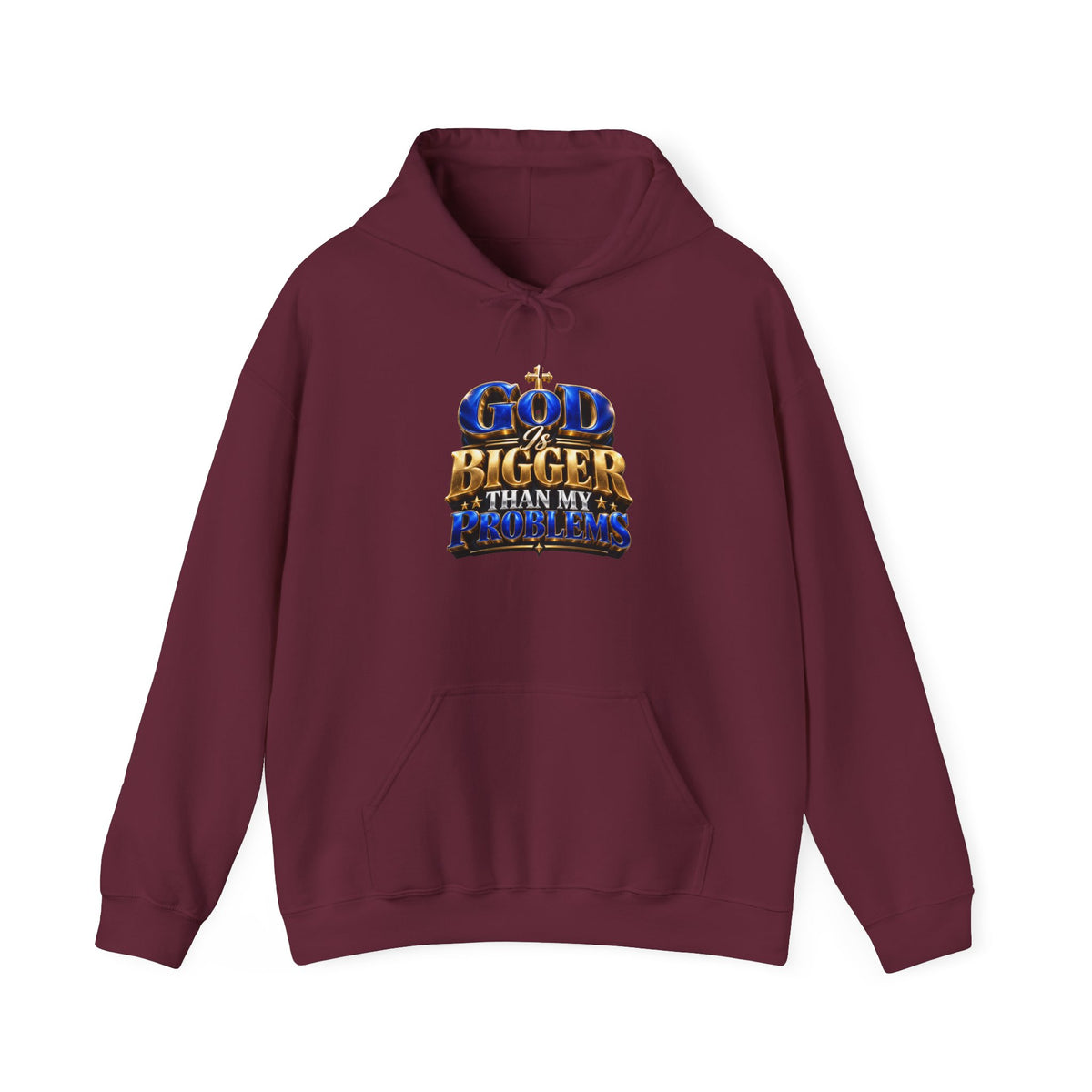 Hoodie — "God's Bigger Than My Problems" Inspirational Christian Pullover