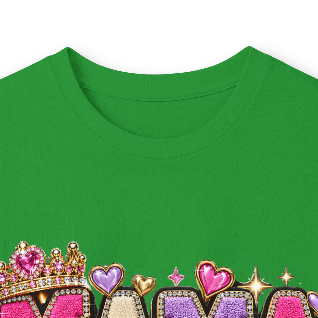 Mama Built Different Long Sleeve Tee — Pink Crowned Mom Graphic Shirt