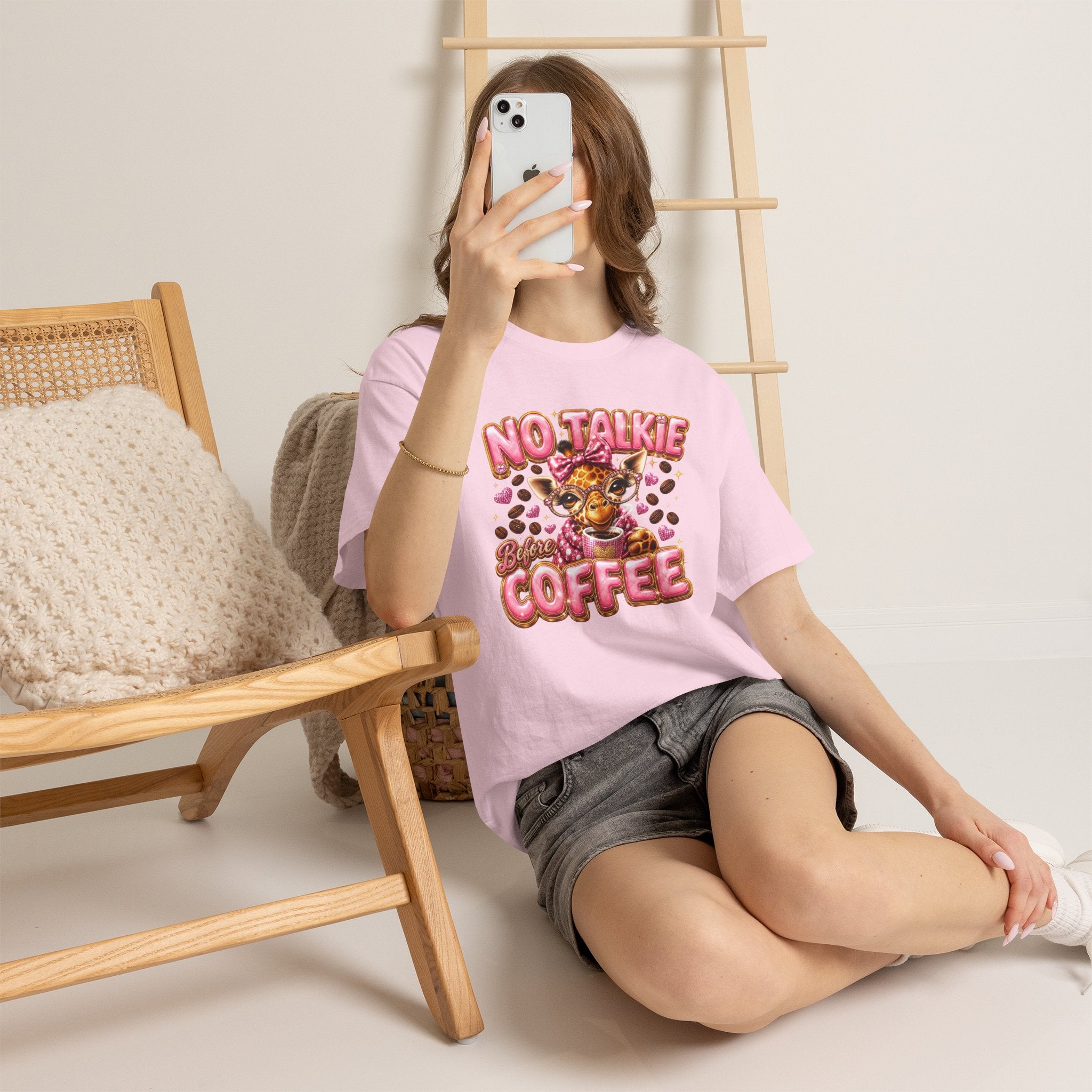 No Talkie Before Coffee Tee — Cute Cheetah Coffee Lover T-Shirt