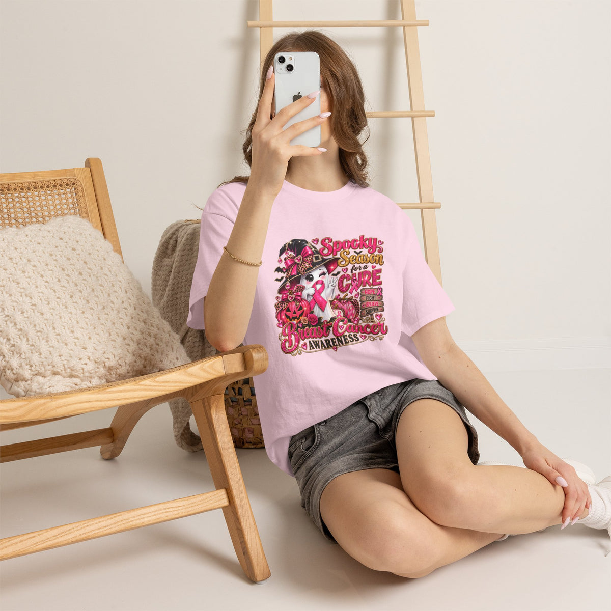 Spooky Season For A Cure Breast Cancer Awareness T-Shirt